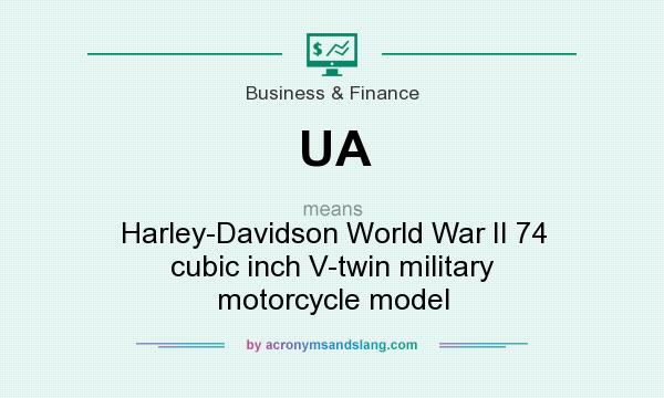 What does UA mean? It stands for Harley-Davidson World War II 74 cubic inch V-twin military motorcycle model