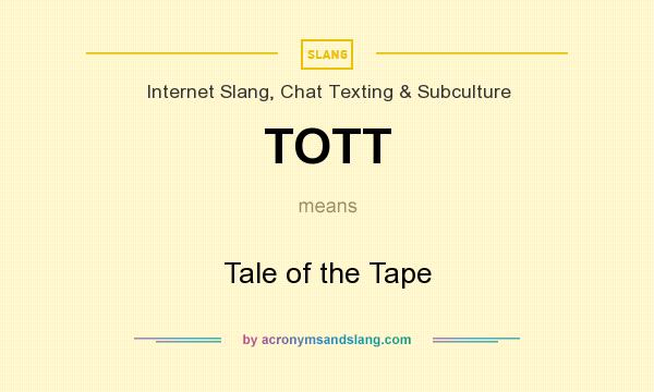 What does TOTT mean? It stands for Tale of the Tape