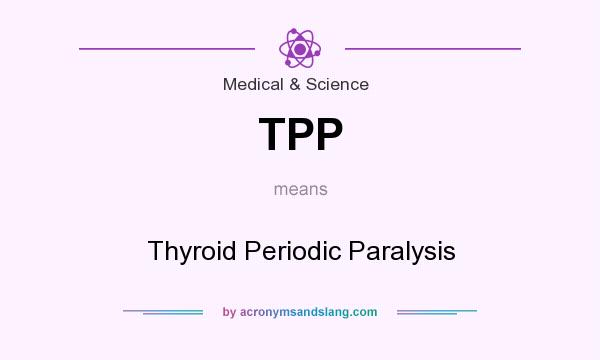 What does TPP mean? It stands for Thyroid Periodic Paralysis