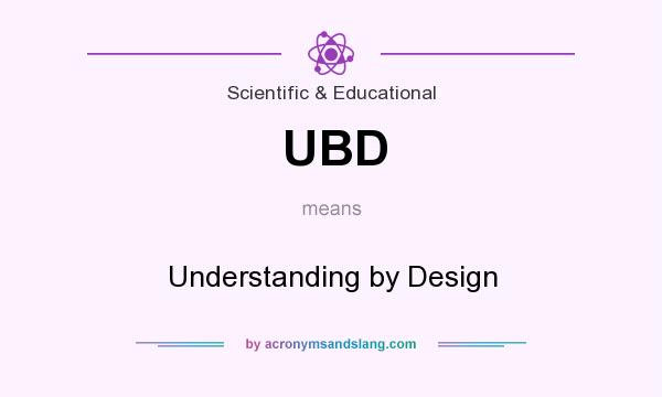What does UBD mean? It stands for Understanding by Design