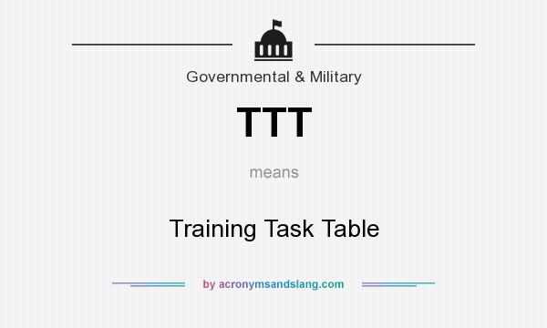 What does TTT mean? It stands for Training Task Table