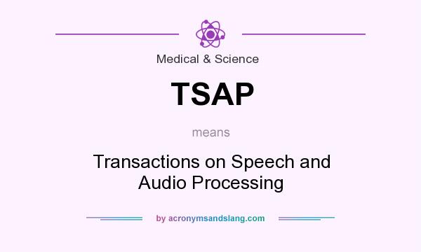 What does TSAP mean? It stands for Transactions on Speech and Audio Processing