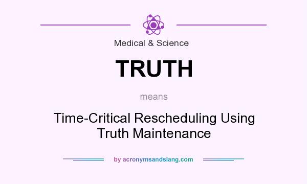What does TRUTH mean? It stands for Time-Critical Rescheduling Using Truth Maintenance