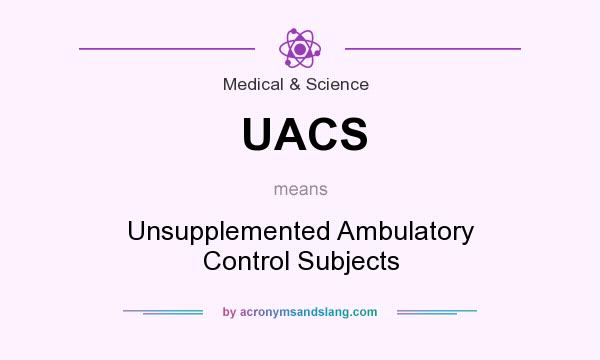 What does UACS mean? It stands for Unsupplemented Ambulatory Control Subjects