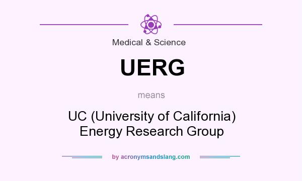 What does UERG mean? It stands for UC (University of California) Energy Research Group