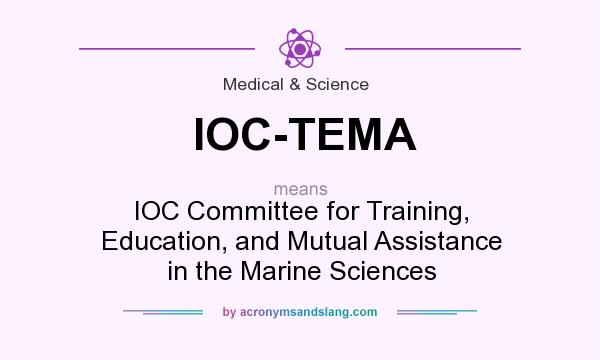 What does IOC-TEMA mean? It stands for IOC Committee for Training, Education, and Mutual Assistance in the Marine Sciences
