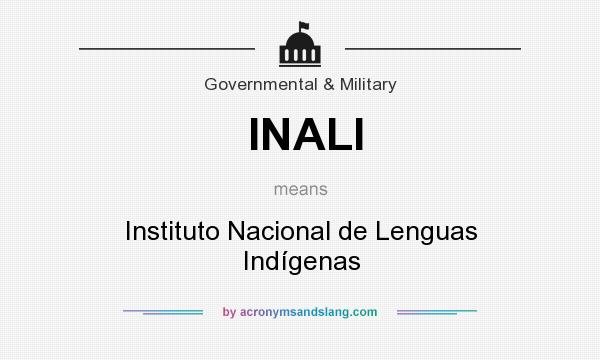 What does INALI mean? It stands for Instituto Nacional de Lenguas Indígenas