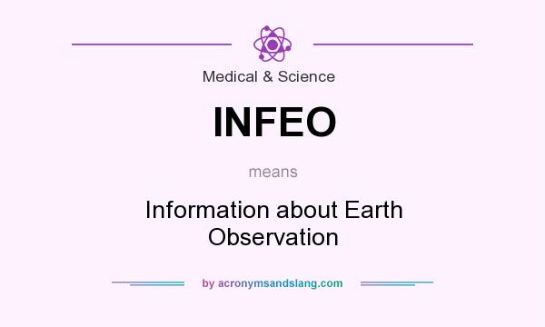 What does INFEO mean? It stands for Information about Earth Observation