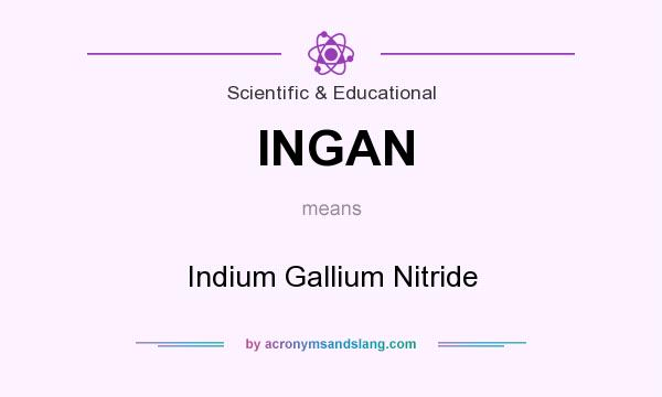 What does INGAN mean? It stands for Indium Gallium Nitride