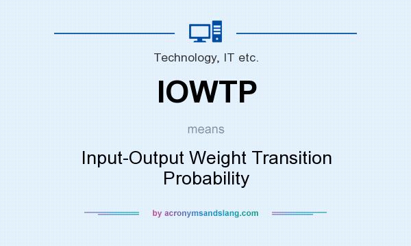 What does IOWTP mean? It stands for Input-Output Weight Transition Probability
