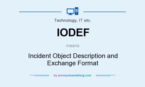 What does IODEF mean? It stands for Incident Object Description and Exchange Format