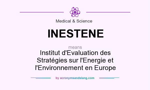 What does INESTENE mean? It stands for Institut d`Evaluation des Stratégies sur l`Energie et l`Environnement en Europe