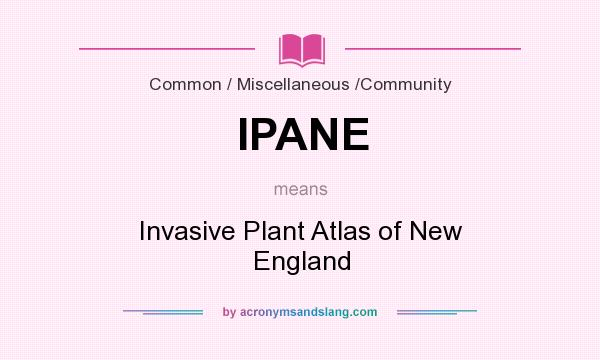 What does IPANE mean? It stands for Invasive Plant Atlas of New England