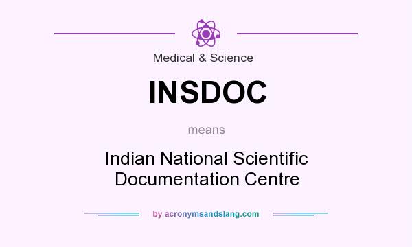 What does INSDOC mean? It stands for Indian National Scientific Documentation Centre