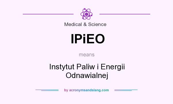 What does IPiEO mean? It stands for Instytut Paliw i Energii Odnawialnej