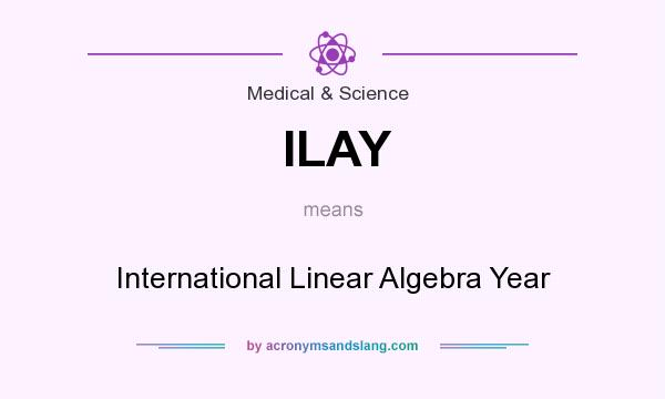 What does ILAY mean? It stands for International Linear Algebra Year