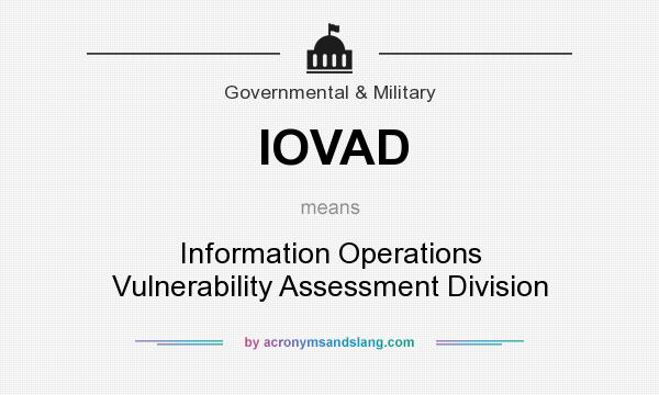 What does IOVAD mean? It stands for Information Operations Vulnerability Assessment Division