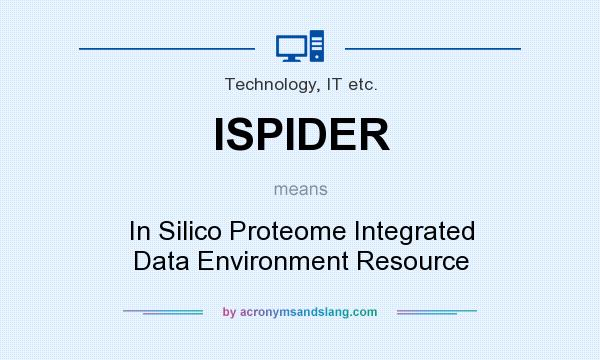 What does ISPIDER mean? It stands for In Silico Proteome Integrated Data Environment Resource