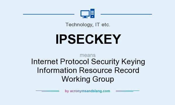 What does IPSECKEY mean? It stands for Internet Protocol Security Keying Information Resource Record Working Group