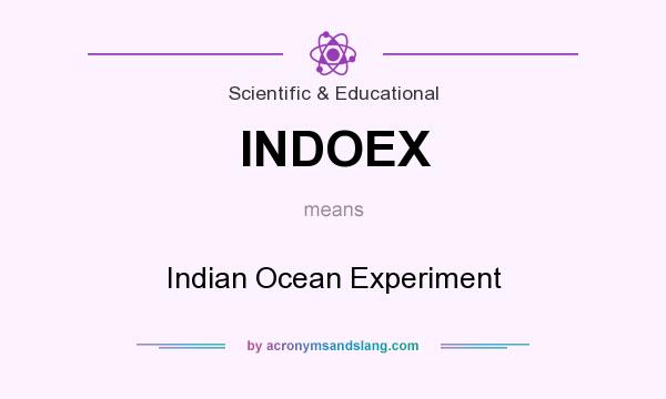 What does INDOEX mean? It stands for Indian Ocean Experiment