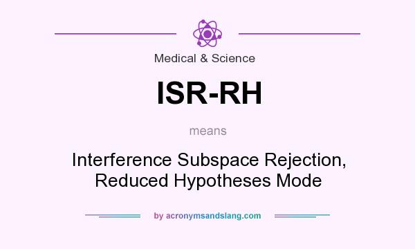 What does ISR-RH mean? It stands for Interference Subspace Rejection, Reduced Hypotheses Mode