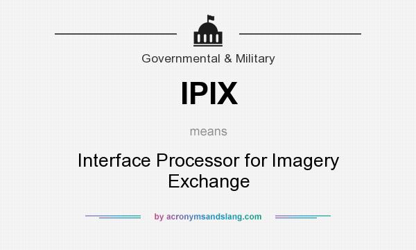 What does IPIX mean? It stands for Interface Processor for Imagery Exchange