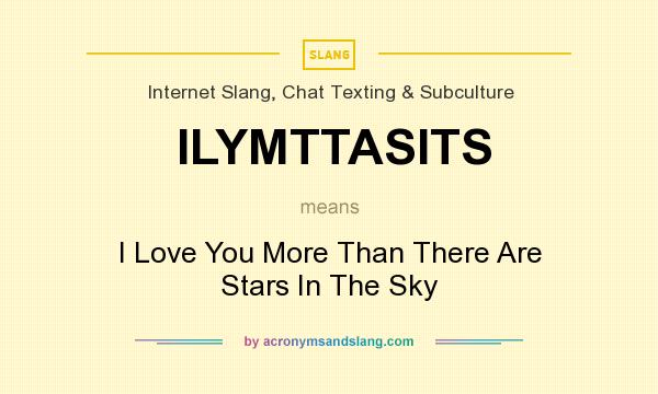 What does ILYMTTASITS mean? It stands for I Love You More Than There Are Stars In The Sky