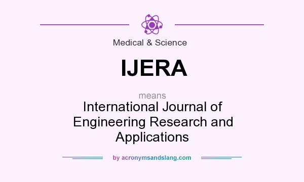 What does IJERA mean? It stands for International Journal of Engineering Research and Applications