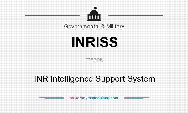 What does INRISS mean? It stands for INR Intelligence Support System