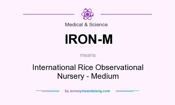 What does IRON-M mean? It stands for International Rice Observational Nursery - Medium