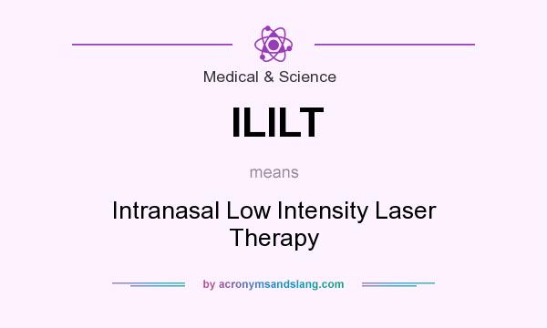 What does ILILT mean? It stands for Intranasal Low Intensity Laser Therapy