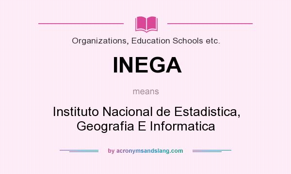 What does INEGA mean? It stands for Instituto Nacional de Estadistica, Geografia E Informatica