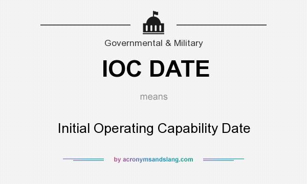 What does IOC DATE mean? It stands for Initial Operating Capability Date