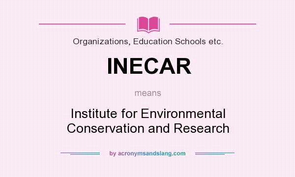 What does INECAR mean? It stands for Institute for Environmental Conservation and Research
