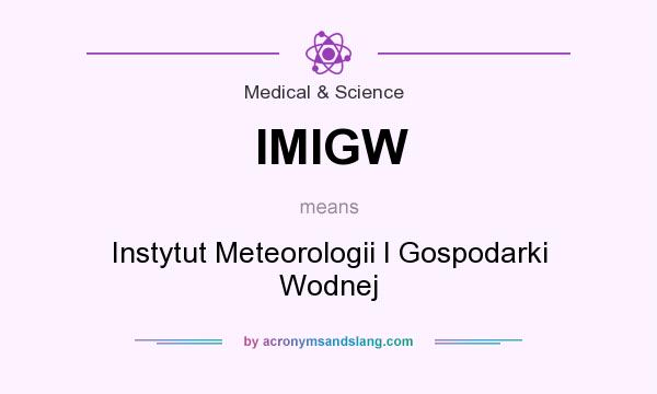 What does IMIGW mean? It stands for Instytut Meteorologii I Gospodarki Wodnej