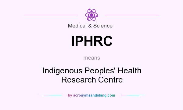 What does IPHRC mean? It stands for Indigenous Peoples` Health Research Centre