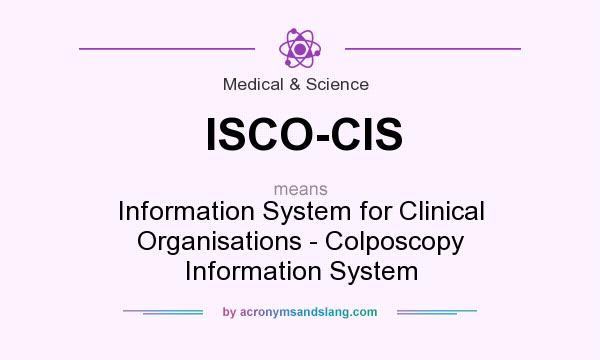 What does ISCO-CIS mean? It stands for Information System for Clinical Organisations - Colposcopy Information System