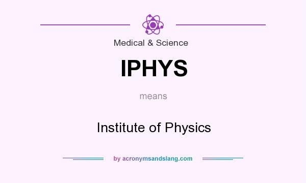 What does IPHYS mean? It stands for Institute of Physics