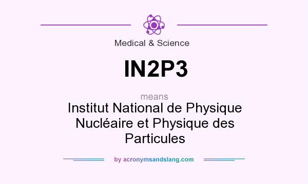 What does IN2P3 mean? It stands for Institut National de Physique Nucléaire et Physique des Particules