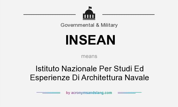 What does INSEAN mean? It stands for Istituto Nazionale Per Studi Ed Esperienze Di Architettura Navale