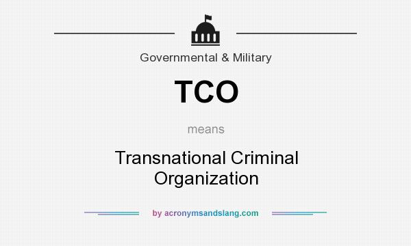 What does TCO mean? It stands for Transnational Criminal Organization