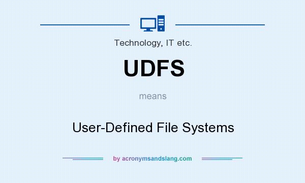 What does UDFS mean? It stands for User-Defined File Systems
