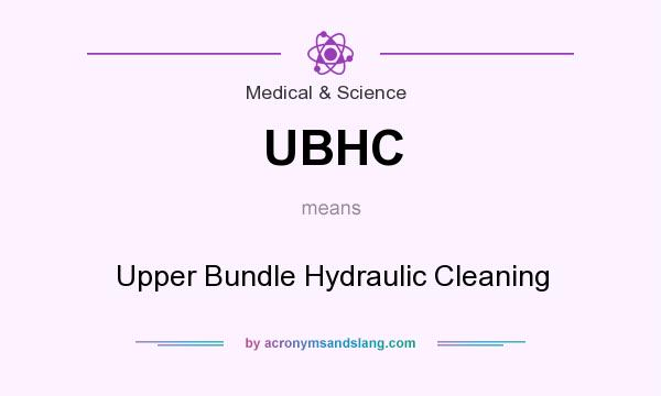 What does UBHC mean? It stands for Upper Bundle Hydraulic Cleaning