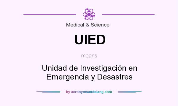 What does UIED mean? It stands for Unidad de Investigación en Emergencia y Desastres