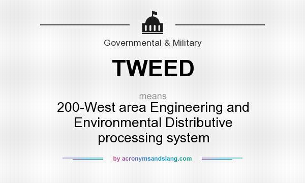 What does TWEED mean? It stands for 200-West area Engineering and Environmental Distributive processing system