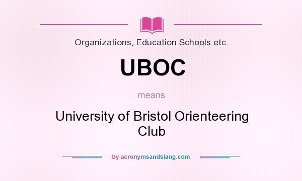 What does UBOC mean? It stands for University of Bristol Orienteering Club