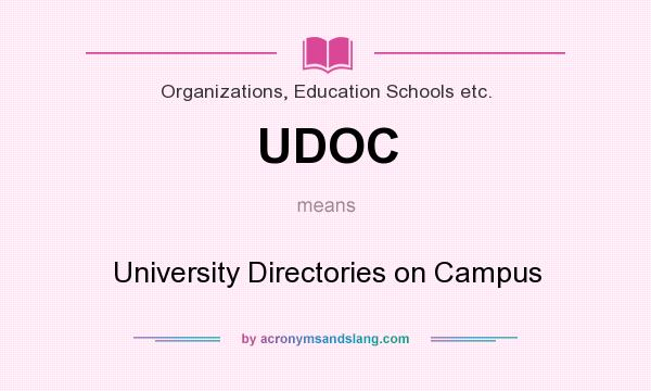 What does UDOC mean? It stands for University Directories on Campus