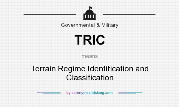 What does TRIC mean? It stands for Terrain Regime Identification and Classification