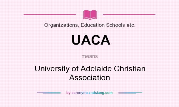 What does UACA mean? It stands for University of Adelaide Christian Association