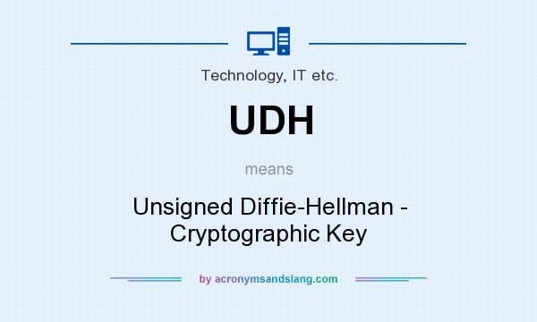 What does UDH mean? It stands for Unsigned Diffie-Hellman - Cryptographic Key